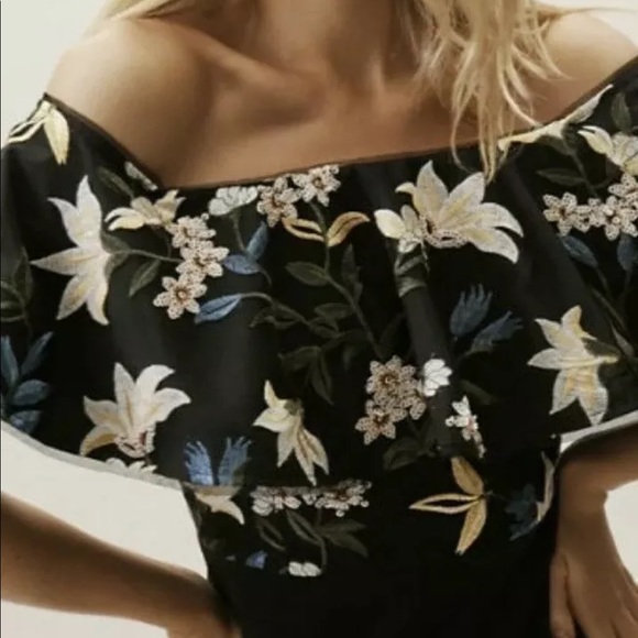 NWT BHLDN Adrianna Papell ADEN 8 - Sm Black Sequins Floral...